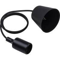 Пластиковый патрон TDM Е27 с подвесом 1 м, черный SQ0335-0062