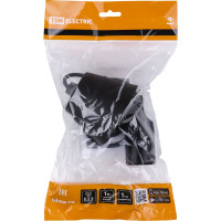 Пластиковый патрон TDM Е27 с подвесом 1 м, черный SQ0335-0062