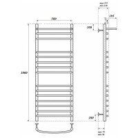 Водяной полотенцесушитель Point Альфа П14 500x1000 с полкой, хром PN05150SP