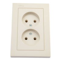 Розетка Systeme Electric AtlasDesign Беж б/з двойная, 16А, в сборе SE ATN000220
