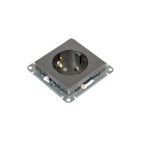 Розетка Systeme Electric AtlasDesign Сталь с/з со шторками, 16А, механизм SE ATN000945