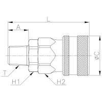 Куплунг наружная резьба - мама CDC Pneumatics SM 600