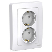 Розетка Systeme Electric Blanca внутр Бел 2-ая с/з со шторками, 16А, 250В SE BLNRS001121