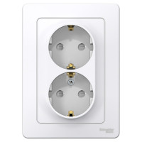 Розетка Systeme Electric Blanca внутр Бел 2-ая с/з со шторками, 16А, 250В SE BLNRS001121