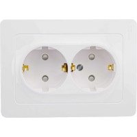 Розетка Systeme Electric Blanca внутр Бел 2-ая с/з со шторками, 16А, 250В SE BLNRS001121
