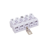 Пружинная соединительная клемма TDM ELECTRIC КСПз5-3L+N+PE, 16 A, с заземлением под винт SQ0510-0116