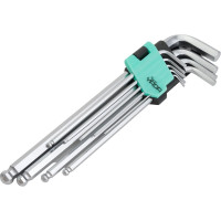 Набор удлиненных шестигранных ключей Nord-Yada с шаром 9 предметов 1.5, 2, 2.5, 3, 4, 5, 6, 8, 10 мм ТМ Nord YADA 907657