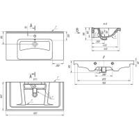 Тумба подвесная Sanstar Arista 100 с раковиной Гармония 100 (комплект) для ванной комнаты, белая 181.1-1.5.1.К