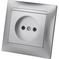 Розетка TDM ELECTRIC 2П 10А 250В серебристый металлик Лама SQ1815-0222