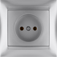 Розетка TDM ELECTRIC 2П 10А 250В серебристый металлик Лама SQ1815-0222