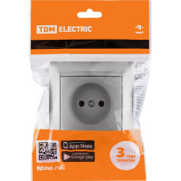 Розетка TDM ELECTRIC 2П 10А 250В серебристый металлик Лама SQ1815-0222
