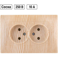 Двойная розетка TDM ELECTRIC 2П 10А 250В сосна Лама SQ1815-0324