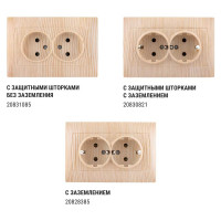 Двойная розетка TDM ELECTRIC 2П 10А 250В сосна Лама SQ1815-0324