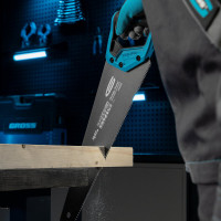 Ножовка по дереву GROSS PIRANHA, 500 мм, 7 TPI, 3D-зуб, тефл. покрытие, 2-х комп. рукоятка 24115