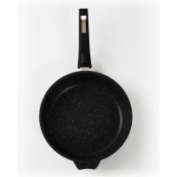 Сковорода мечта АП Гранит black 22 см, со съемной ручкой и стеклянной крышкой с022802