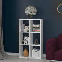 Стеллаж ФЕЛИКС 6-ти секционный белый шагрень ПК-ОБИ-СЖ124Х73-В1-1068