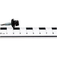 Кровельный саморез КРЕП-КОМП 5,5x25, RAL8019, серо-коричневый, 250 шт. ск55258019кф