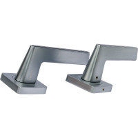 Дверная алюминиевая ручка Вантаж матовый хром/черный глянец V51L-2 AL