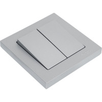 2-клавишный выключатель Systeme Electric AtlasDesign Алюминий сх.5, 10АХ, в сборе SE ATN000352