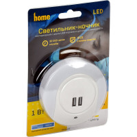 Светильник-ночник IEK 001 круг, USB, датчик освещенности, 220В LDNN5-001-SQ-P-00-S-K01