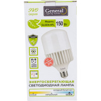 Универсальная высокомощная светодиодная лампа General Lighting Systems E40, энергоэффективная лампочка – Цилиндр, световой поток 10000 лм (люмен), мощность 150 Вт, холодный белый 6500К 661082