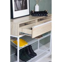 Тумба НАЙДИ с полками под обувь, белый муар, ЛДСП дуб сонома LTO-533025