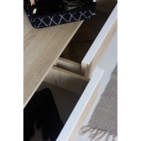 Тумба НАЙДИ с полками под обувь, белый муар, ЛДСП дуб сонома LTO-533025