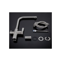 Смеситель для кухни Gappo 35к G4399-4 нержавеющая сталь, с выходом для питьевого фильтра 547650