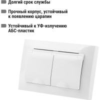 Двойная розетка TDM ELECTRIC 2П+З с защитными шторками и крышкой 16А 250В IP44 белая Таймыр SQ1814-0076