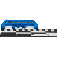 Нулевая шина EKF N, 8х12мм, 12 отверстий, латунь, синий нейлоновый корпус, комбинированная, PROxima sn0-125-12-dn-r