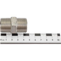 Шестигранный ниппель TITAN LOCK с наружной резьбой BSP 3/4" с обеих сторон, нержавеющая сталь TL3/4HNSS