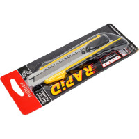 Канцелярский нож Hatber RAPID 18мм, AUTO, LOCK прорезиненный корпус 12 шт 060165