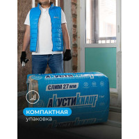 Звукоизоляция Knauf Insulation АкустиКНАУФ СЛИМ (27x600x920 мм; 11 кв. м; 20 плит в упаковке) 666310