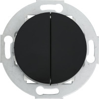 2-клавишный выключатель LK Studio (сх.5), 16А, 250В, черный, LK Vintage 881108-1