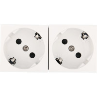 Розетка LK Studio с заземляющим контактом, двойная, под углом 45 градусов, белый, LK45 851704-1