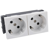 Розетка LK Studio с заземляющим контактом, двойная, под углом 45 градусов, белый, LK45 851704-1