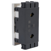 Розетка LK Studio с заземляющим контактом, двойная, под углом 45 градусов, белый, LK45 851704-1