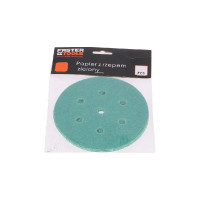 Круг шлифовальный на липучке - зелёный 125 мм, 5 шт, P80 FASTER TOOLS 8539