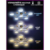 Светодиодная диммируемая люстра RITTER Scandia с ДУ 970х60мм 84Вт серая 52079 5