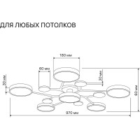 Светодиодная диммируемая люстра RITTER Scandia с ДУ 970х60мм 84Вт серая 52079 5