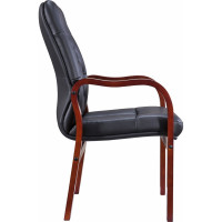 Кресло EVERPROF Monaco Wood CF экокожа, черный EP-082 W PU Black CF