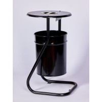 Урна уличная ПРОФМЕТСТИЛЬ металлическая, черная, с пепельницей, с креплением в асфальт 658