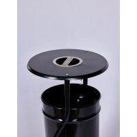 Урна уличная ПРОФМЕТСТИЛЬ металлическая, черная, с пепельницей, с креплением в асфальт 658