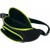 Сумка на пояс BRAUBERG RIO, черная с салатовыми деталями, 30x12x10 см, 270823