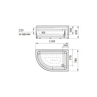 Высокий поддон Радомир к душевому углу Соул 2 120x80 1-11-0-2-0-009