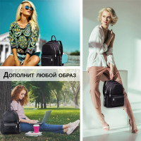 Женский рюкзак BRAUBERG PODIUM, 2 отделения, нейлон, черный, 33x24x13см, 270816