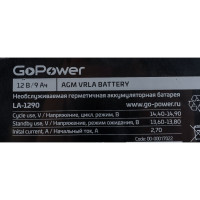 Аккумулятор свинцово-кислотный LA-1290 12V 9Ah GoPower 00-00017022