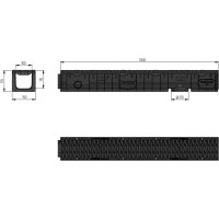 Лоток Aquastok ЛВП Master DN100 H135 B125 1000x148x135 с пластиковой решеткой (комплект) (110131) 549070