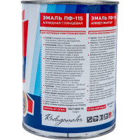 Краска  быстросохнущая, атмосферостойкая Радугамалер ПФ-115 ГОСТ красная 0,9 кг 4650001272294