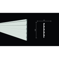 Панель стеновая "Грани" ударопрочная, влагостойкая, под покраску Decor-Dizayn 150x10x3000 мм DD901 (3m)